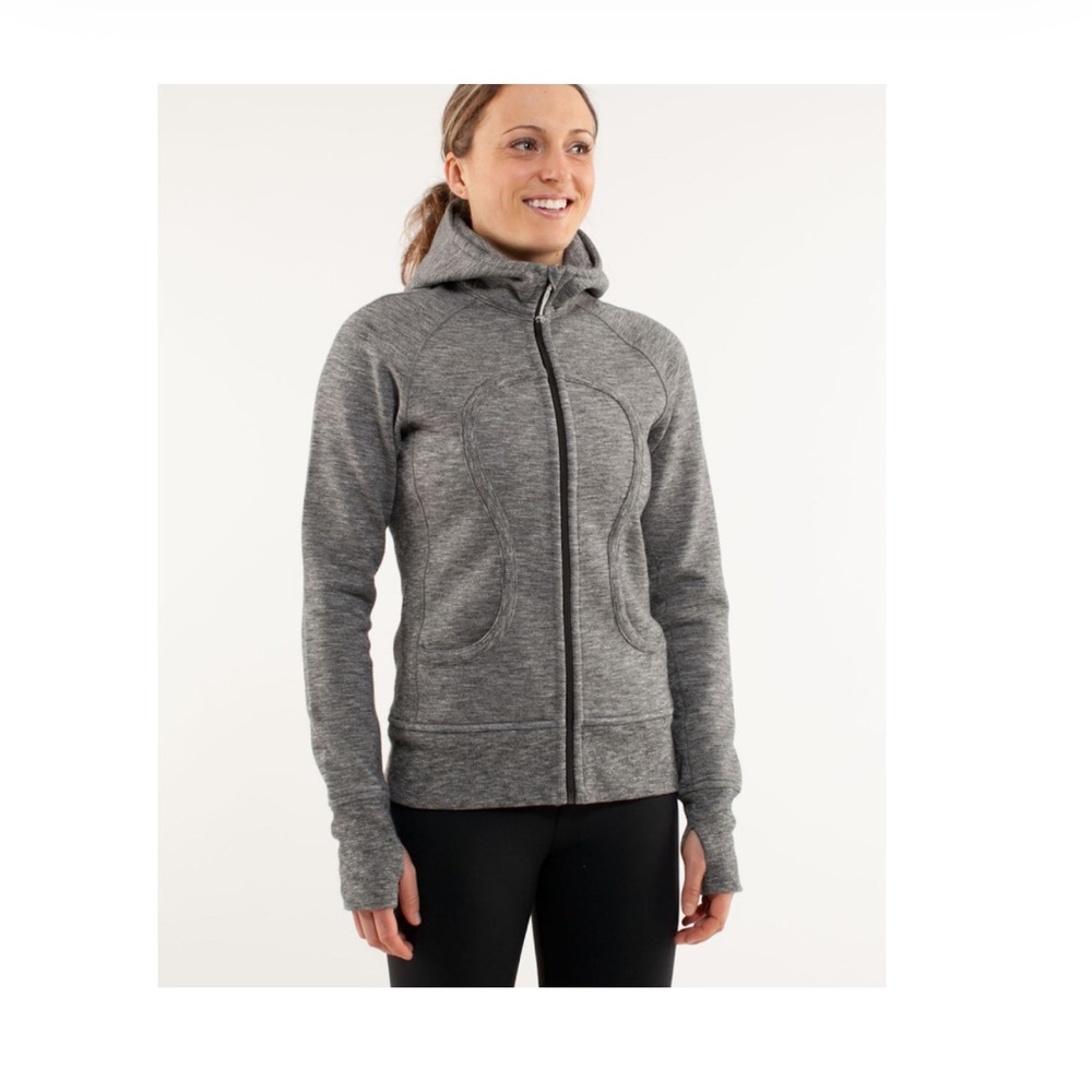 Lululemon Scuba Hoodie Jacket in Deep Coal Silver Spoon Slub Salt & Pepper 8